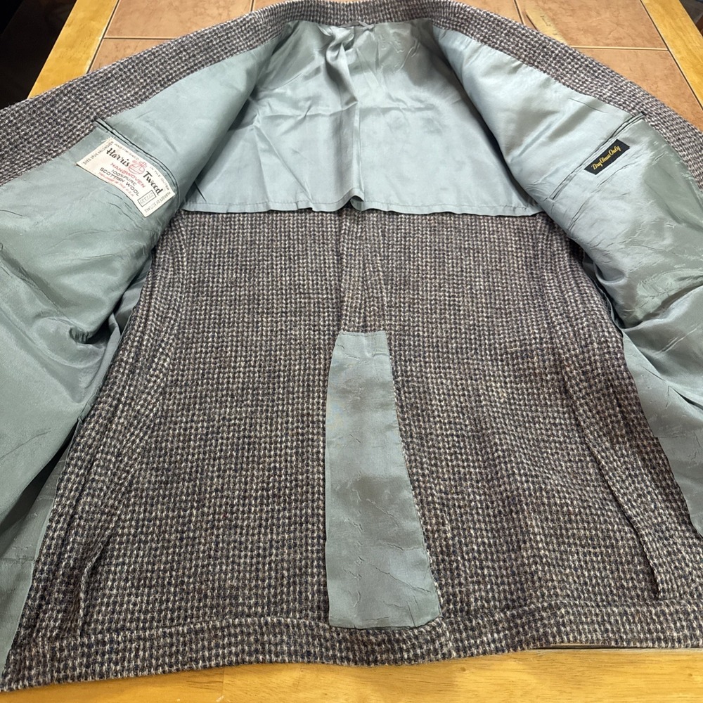 Vintage Harris Tweed Blazer Jacket Mens Sz 42R Multi Color Wool Sport Coat USA - Picture 4 of 13
